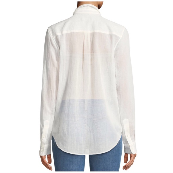 THEORY ESSENTIAL COTTON IVORY TOP - Picture 3 of 4